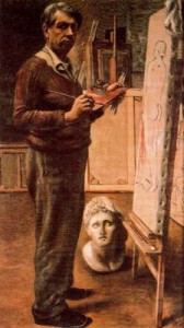 Autorretrato en el estudio de París. 1935. Galleria Nazionale d´Arte Moderna. Roma. Italia.