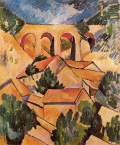 El viaducto de l´Estaque. 1908. Braque. Museo Nacional de arte Moderno Paris Francia