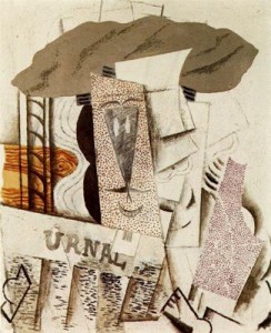 Estudiante con periódico. 1913. Picasso. Colección privada.