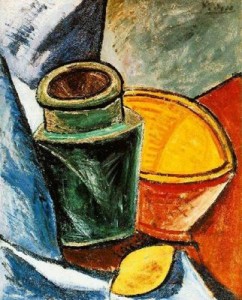 Florero,vasija y limón. 1907. Picasso.Galería Ernst Beyeler. Basilea. Suiza.