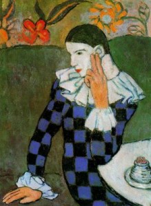 arlequín pensativo 1901 picasso