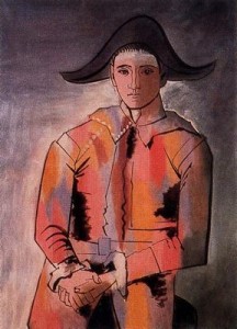 arlequín sentado. 23. picasso. colección particular.