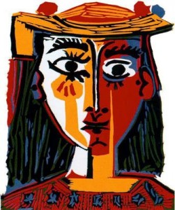 busto de mujer con sombrero. 62. picasso.