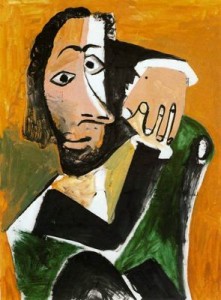 hombre sentado. 71. picasso. galerie leiris. paris
