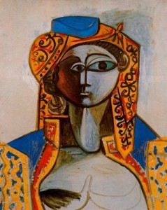 jacqueline en vestido turco. 55. picasso. galerie louise. leiris. paris