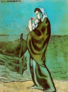 madre y niño a orillas del mar 1902 picasso