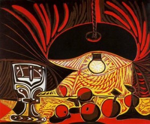 naturaleza muerta con lampara. 62.picasso. colección particular.