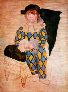 paul vestido de arlequín. 24. museo picasso. parís
