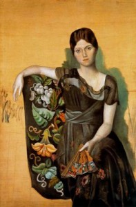 retrato de olga en un sillón. 17. picasso. museo picasso, parís