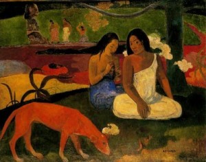 Arearea. O jovialidad. 1892. Museo de Orsay. París . Francia.