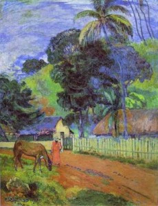 Tahitian landscape. 1899. Museo Pushkin de Bellas Artes de Moscú. Moscú. Rusia.