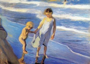 Dos niños en una playa. 1904. 75,5 x 105cm. Colección W. P. Wilstach. Philadelphia Museum of Art. Pensilvania.