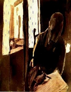 The artist at the window. 1909. Colección Felix Klee. Berna. Suiza.