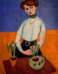 Joven con tulipanes. 1910. Museo del Hermitage. San Petersburgo. Rusia.