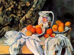 Cézanne. Bodegón con pañería. 1899.