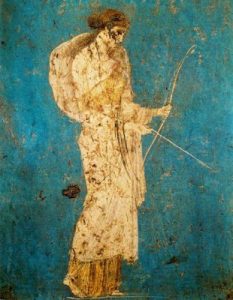 Diana cazadora con arco y flecha. Procedente de Stabies. Museo Arqueológico Nacional. Nápoles. Italia.