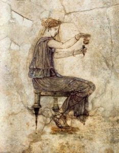 Muchacha vertiendo perfumes. Museo Arqueológico Nacional. Nápoles. Italia.