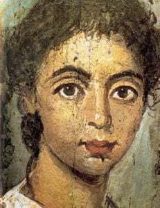 Retrato de una dama romana. Procedente de El Fayum. Staatliche Museen. Berlín. Alemania.