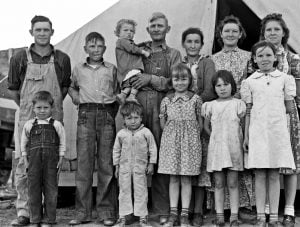 Dorothea Lange - Family originally from Mangrum, Oklahoma in FSA migratory labor camp, Brawley, Imperial Valley, 1939