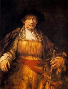Autorretrato con bastón.