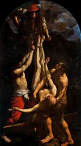Crucifixión de San Pedro. 1604-1605. El Vaticano. 305 cm x 171cm.