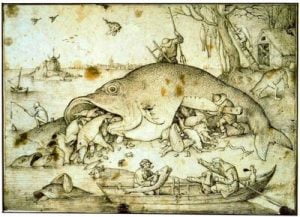 1557. Los peces grandes devoran a los pequeños.