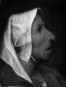 1564. Cabeza de campesina. B y N.