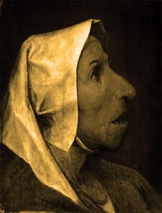 1564. Cabeza de campesina. B y N. Filtro.