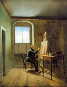 1811. Su hijo George en el estudio de Friedrich.