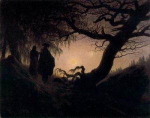 1824. Pareja mirando la luna.