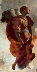 1527-28. Fresco. 368 x 168 cm.
