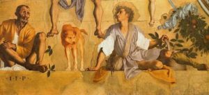 Detalle de fresco de Vertumno y Pomona. 2.