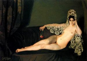 1915. Desnudo de la mantilla y el clavel. 131 x 184cm.