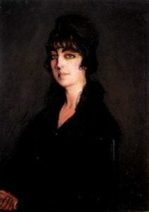 1915. Retrato de la señorita Lolita Soriano de negro.