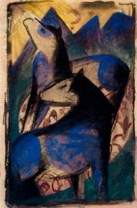 1911. Dos caballos azules.