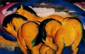 1912. Los pequeños caballos amarillos. 66 x 104 cm.