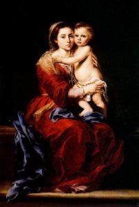 1650-1655. La Virgen del Rosario. 164 x 1655cm. Museo del Prado. Madrid. España.