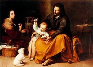 1650. La Sagrada Familia del pajarito. 144 x 188cm. Museo del Prado de Madrid. España.