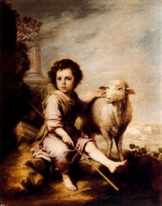 1660-1665. El Buen Pastor. 123 x 101 cm. Museo del Prado, Madrid. España.