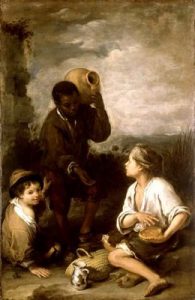 1670. Tres muchachos. 168 x 110cm. Galería de pintura Dulwich. Londres. Ingleterra.