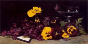 1889. Flores y copa.