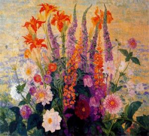 1943. Primavera. Lirios anaranjados.