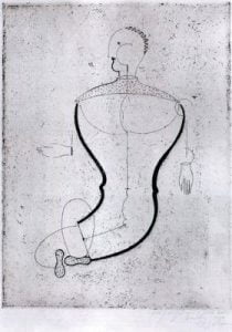 1923. Figura abstracta hacia la izquierda.