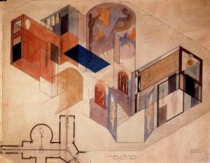 1923. Plano general de las pinturas murales en el edificio de talleres (Weimar).
