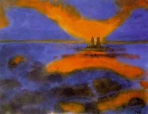1930. Nubes rojas. Acuarela. Museo Thyssen-Bornemisza.
