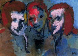 Tres cabezas.