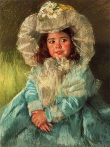 1902. Margot de azul. Pastel.