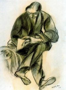 1919. Hombre sentado.