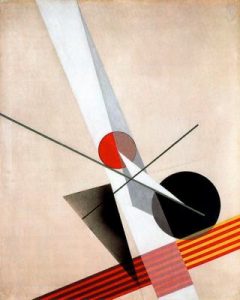 1925. Composición A XXI. Óleo y técnica mixta sobre lienzo.