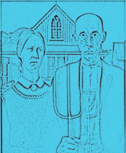 grant wood dibujo